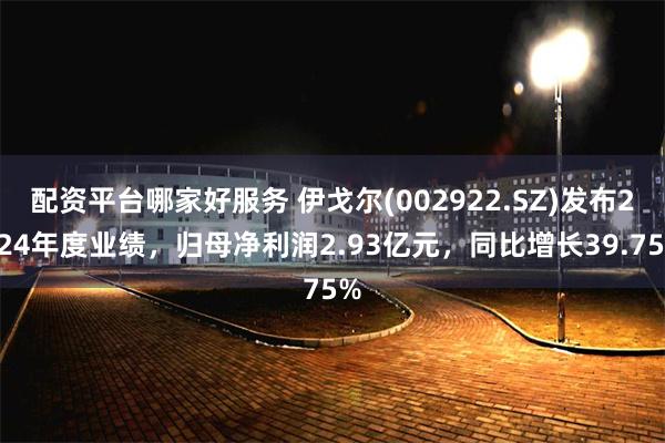 配资平台哪家好服务 伊戈尔(002922.SZ)发布2024年度业绩，归母净利润2.93亿元，同比增长39.75%