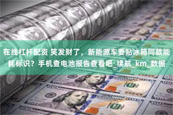 在线杠杆配资 笑发财了，新能源车要贴冰箱同款能耗标识？手机查电池报告查看吧_续航_km_数据