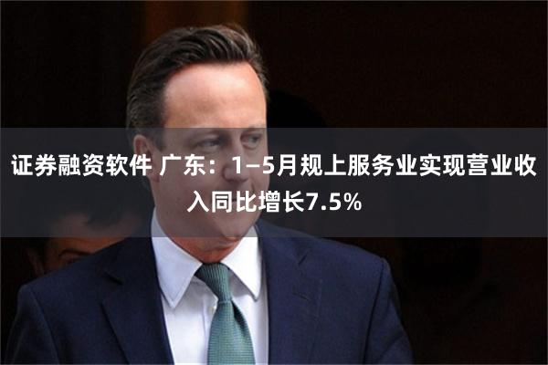 证券融资软件 广东：1—5月规上服务业实现营业收入同比增长7.5%