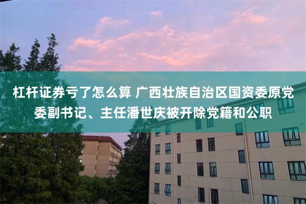 杠杆证券亏了怎么算 广西壮族自治区国资委原党委副书记、主任潘世庆被开除党籍和公职