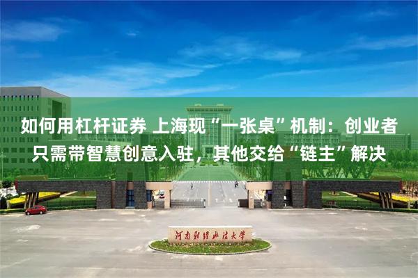 如何用杠杆证券 上海现“一张桌”机制：创业者只需带智慧创意入驻，其他交给“链主”解决