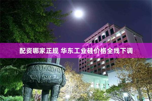 配资哪家正规 华东工业硅价格全线下调